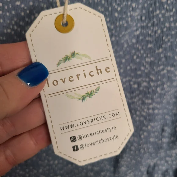 LoveRiche Blue Polka Dot Fit and Flare Dress NWT Ladies Size Large - Picture 5 of 11